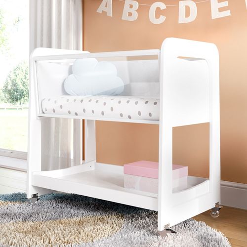 Mini Berço Multifuncional Moisés com Rodízios- Branco
