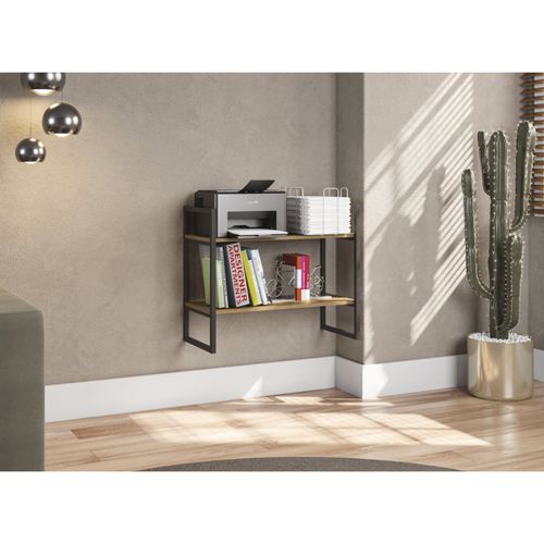 Nicho Industrial com 2 Prateleiras - Freijó/Preto