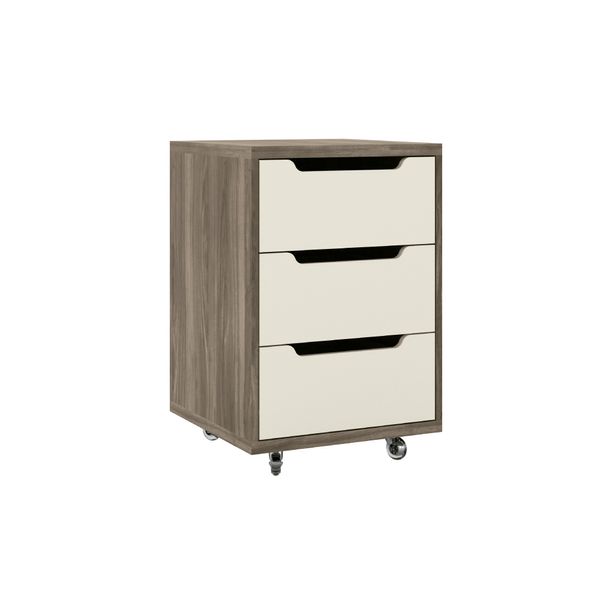 Gaveteiro Modulado Doce Vida com 3 Gavetas 44,5cm - Castanho/Off White