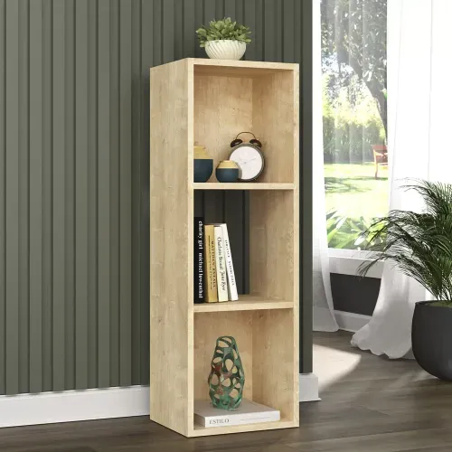 Estante Torre com 3 Nichos 90 cm - Carvalho