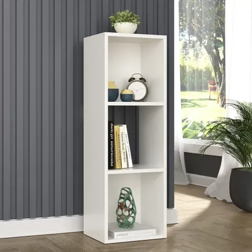 Estante Torre com 3 Nichos 90 cm - Branco