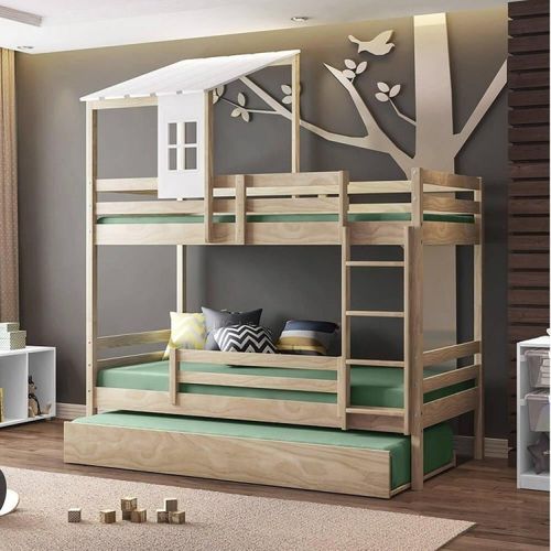 Treliche Teen Play com Telhado Casinha Casatema Marrom Natural