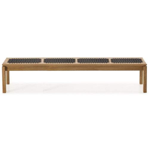 Banco Trançado 220cm p/Área Externa Coberta Eucalipto - Jatobá/Preto