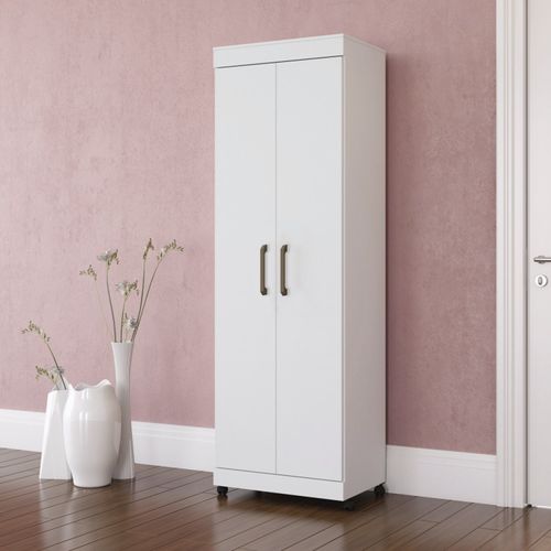 Armário Multiuso 2 Portas Star com Rodízios Branco