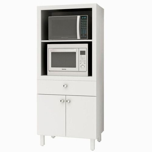 Armário 2 Portas para Forno/Microondas com 1 Gaveta - Branco