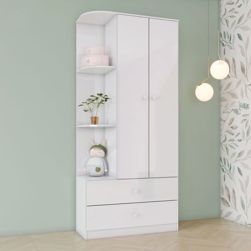 Guarda Roupa Labirinto com 2 Portas e 2 Gavetas - Branco