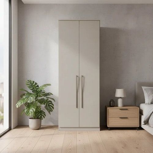 Módulo de Guarda Roupa 2 Portas 2 Gavetas Elegance Cinza/Níquel NIQUEL/NIQUEL