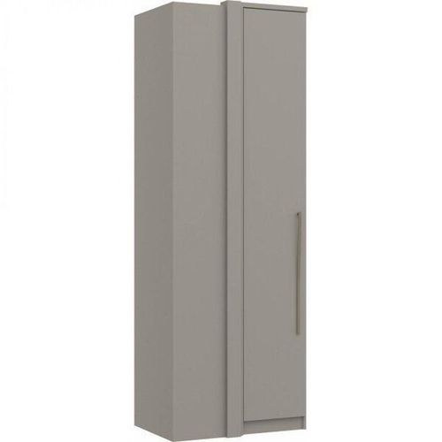 Guarda Roupa de Canto Reto 1 Porta Elegance Cinza/Níquel Níquel