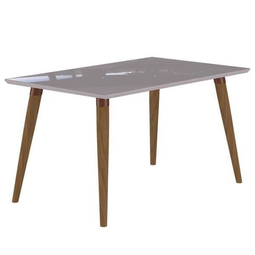 Mesa de Jantar Adele 130x80cm Marrom/Madeira/Off White Madeira/Off White