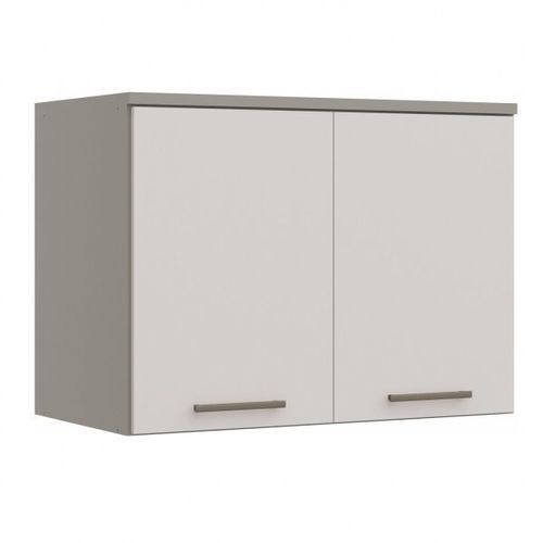 Armário Aéreo Modulado Elegance 2 Portas - Níquel/Blanc