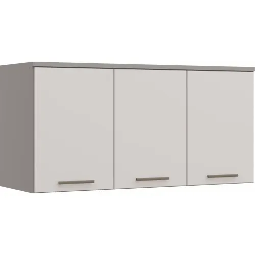 Armário Aéreo Modulado Elegance 3 Portas - Níquel/Blanc