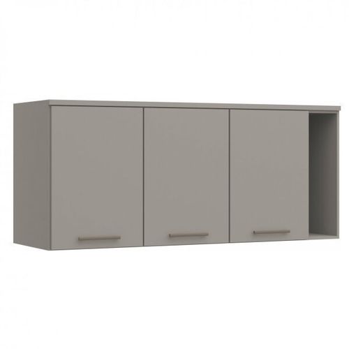 Armário Aéreo Modulado Elegance 3 Portas e 1 Nicho - Níquel