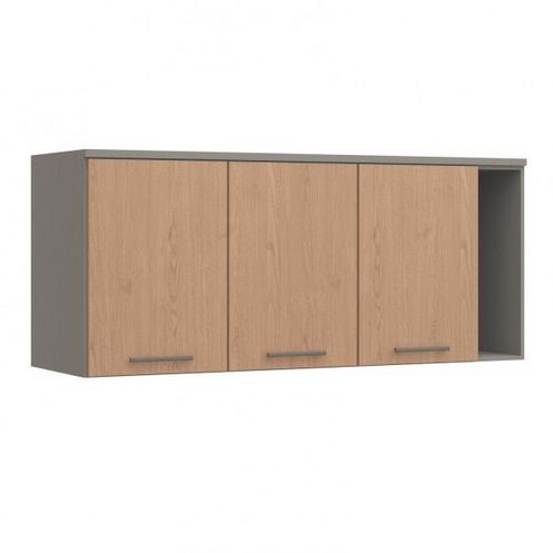 Armário Aéreo Modulado Elegance 3 Portas e 1 Nicho - Níquel/Angelin