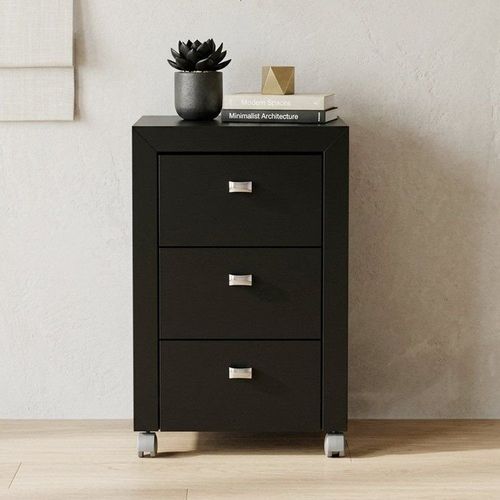 Gaveteiro 38,5x60,5cm com 3 Gavetas e Rodízio ME4108 Preto Preto