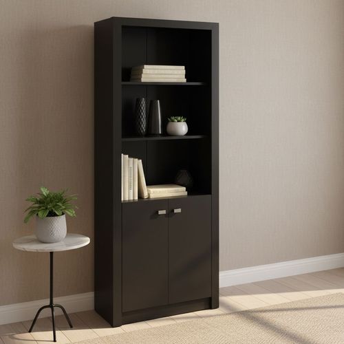 Armário Alto para Escritório 171,5x60cm com 2 Portas e 5 Prateleiras ME4110 Preto