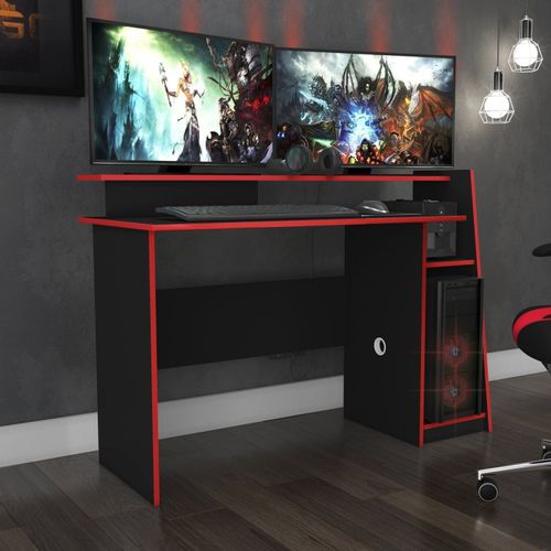 Mesa Gamer Evolution Msm 448 130cm Preto e Vermelho Preto/Vermelho