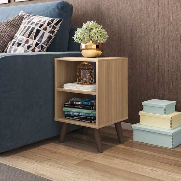Mesa de Apoio com 2 Nichos - Carvalho