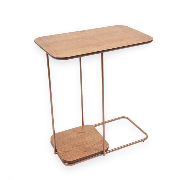 Mesa de Apoio Sofá Industrial Lógica - Amêndoa/Cobre