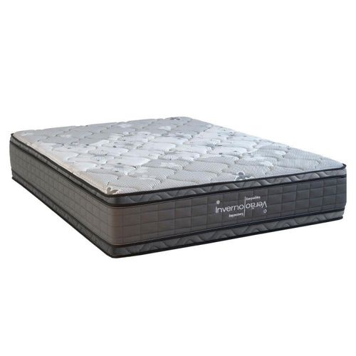 Colchão King de Mola Ensacada Inverno/Verão 193cmx203cmx32cm Cinza