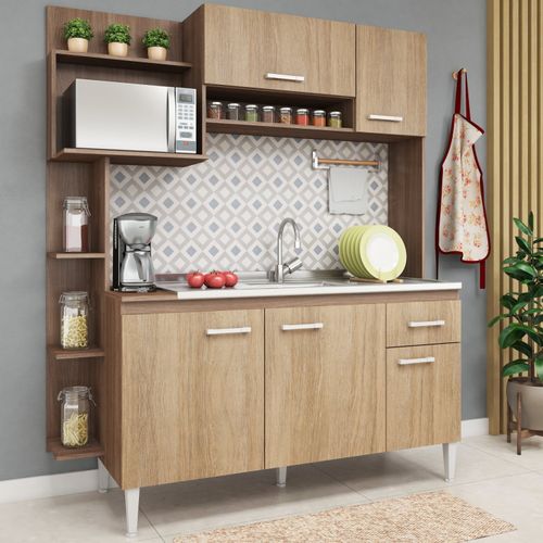 Cozinha Compacta Sofia com 5 Portas - Teka/Carvalho