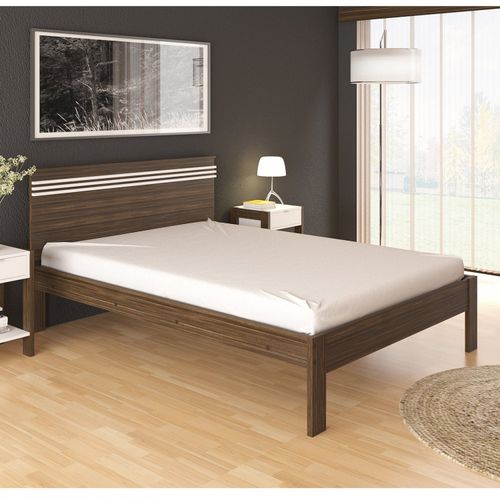 Cama de Casal 100% MDP - Nogal/Branco