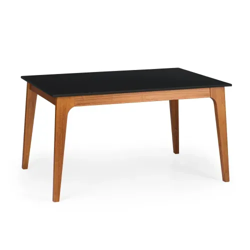 Mesa Happy 168cm em Madeira Maciça/MDF - Preto/Garapa