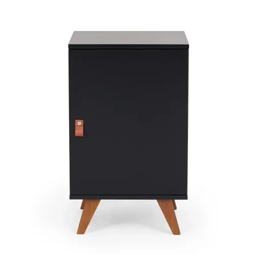 Modulo Simples Skin com 1 Porta - Preto/Garapa