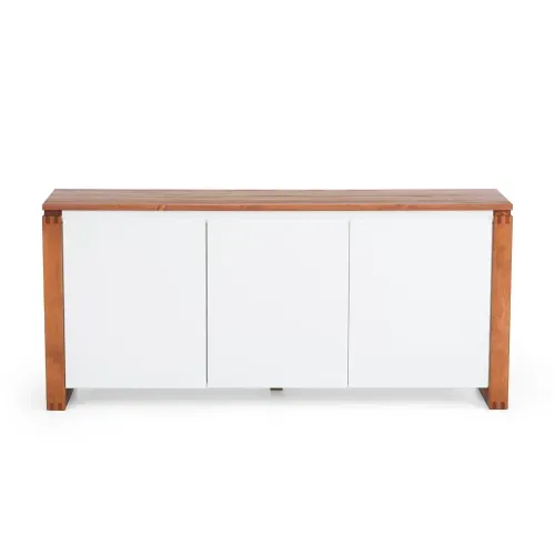 Buffet Aparador 3 Portas 1 Gaveta 140cm Craft Garapa/Branco