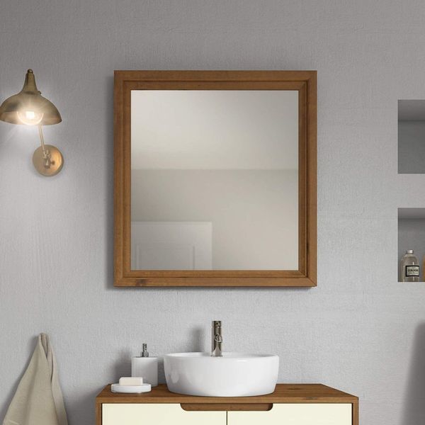Espelheira Madeira Maciça 80x85cm Tendence Garapa
