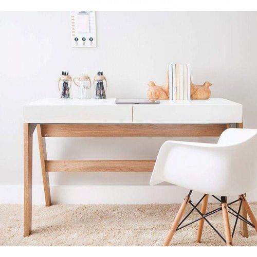 Escrivaninha Mesa Escritório 26105 Trend 2 Gavetas 125cm Hanover E Off White Hanover/Off White