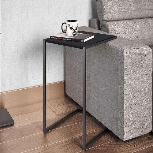 Mesa Lateral Industrial Linha Complementos Preto Preto/Preto