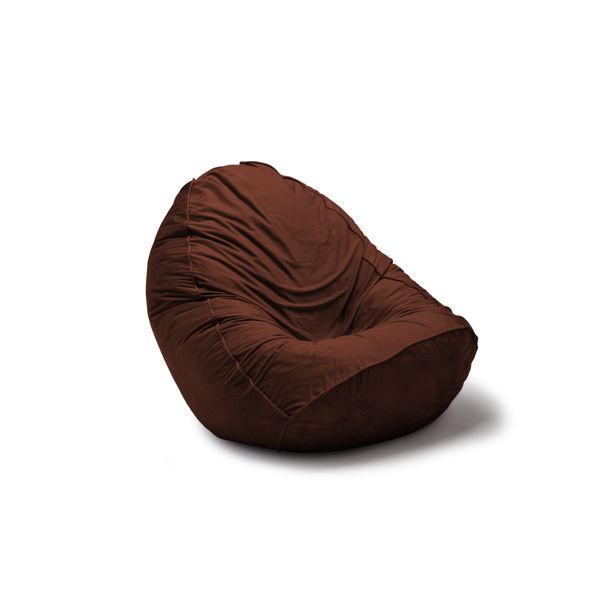 Puff com Tecido Suede - Marrom