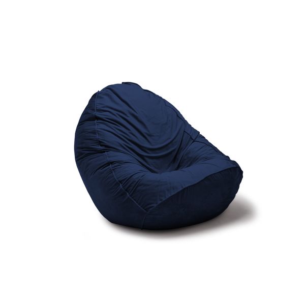 Puff com Tecido Suede - Azul