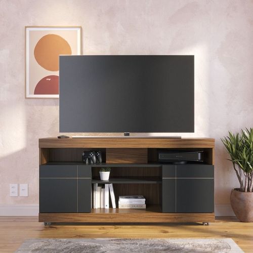 Rack Yara com 2 Portas - Castanho/Preto