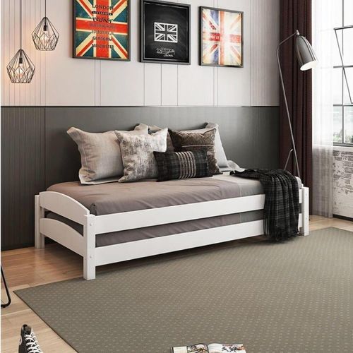 Bicama Solteiro Empilhável ou Casal Branco - Casatema