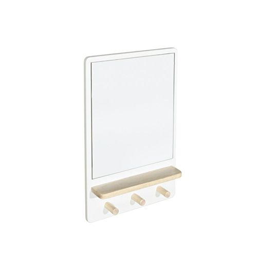 Espelho com Moldura Montessoriano Infantil Natural/Branco - Casatema