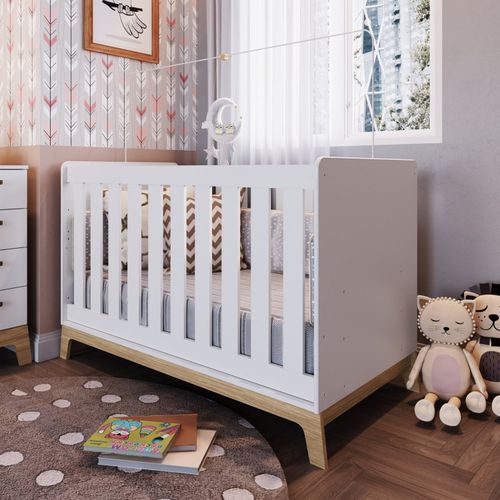 Berço Mini Cama Favo de Mel c/ Colchão e Regulagem de Altura - Branco