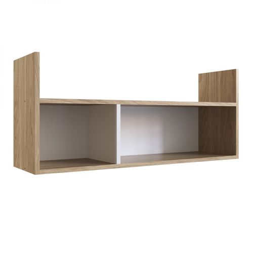 Estante Livreiro de Parede Favo de Mel com 2 Nichos - Natural/Branco