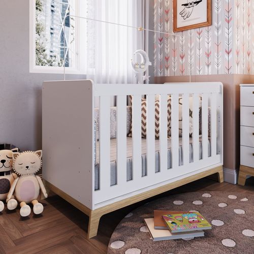 Berço Americano Mini Cama Favo de Mel com Regulagem de Altura - Branco