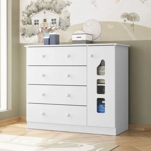 Cômoda Infantil Lívia com 4 Gavetas - Branco