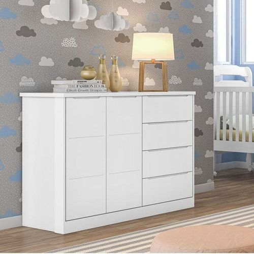 Cômoda Infantil Pérola com 4 Gavetas - Branco