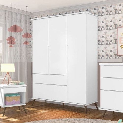 Guarda Roupa Infantil Melinda com 3 Portas - Branco