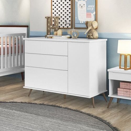 Cômoda Infantil Melinda com 1 Porta - Branco