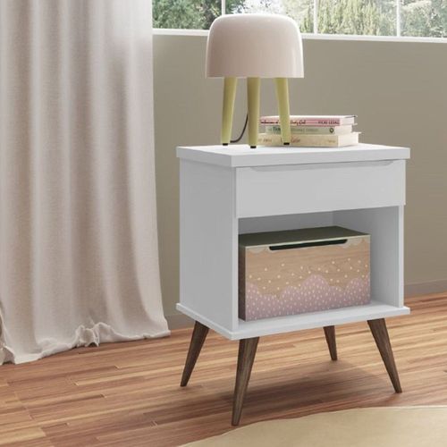 Mesa de Apoio Infantil Melinda com 1 Gaveta - Branco