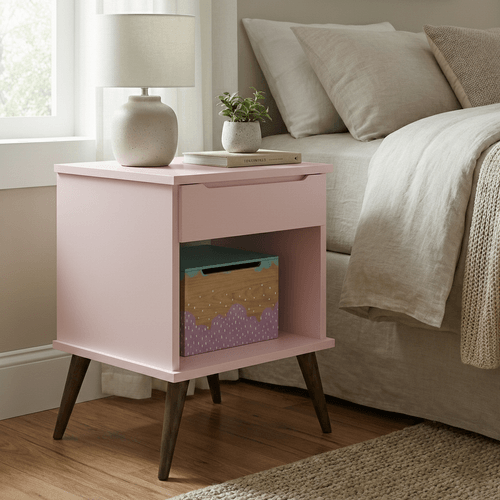 Mesa de Apoio Infantil Melinda com 1 Gaveta - Rosa