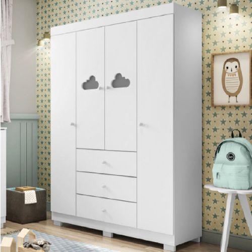 Guarda Roupa Infantil Ane com 4 Portas - Branco