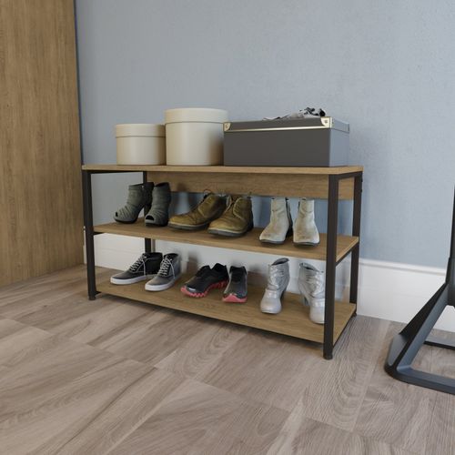 Sapateira Industrial com 2 Nichos - Freijó/Preto