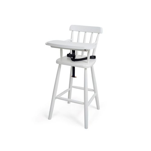 Cadeira de Alimentação Bebê com Cinto em Madeira - Branco