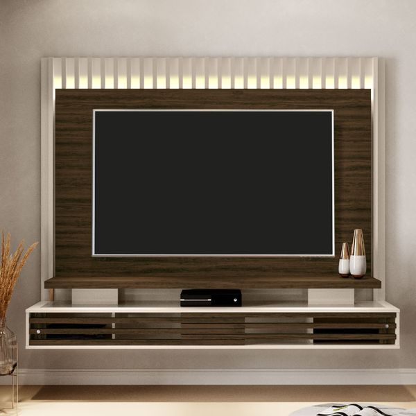 Rack com Painel Frizz Presence 200 cm - Off White/Savana