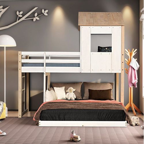 Beliche Casal Montessoriano Family Casatema Branco/Marrom Natural/Branco
